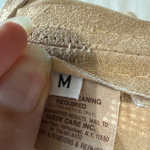 Vintage Suede Fringe Vest Women Medium Brown Boho Western Cowboy Gilet Sasson - Picture 10 of 11